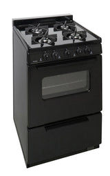 24 in. Freestanding Battery-Generated Spark Ignition Gas Range in Black