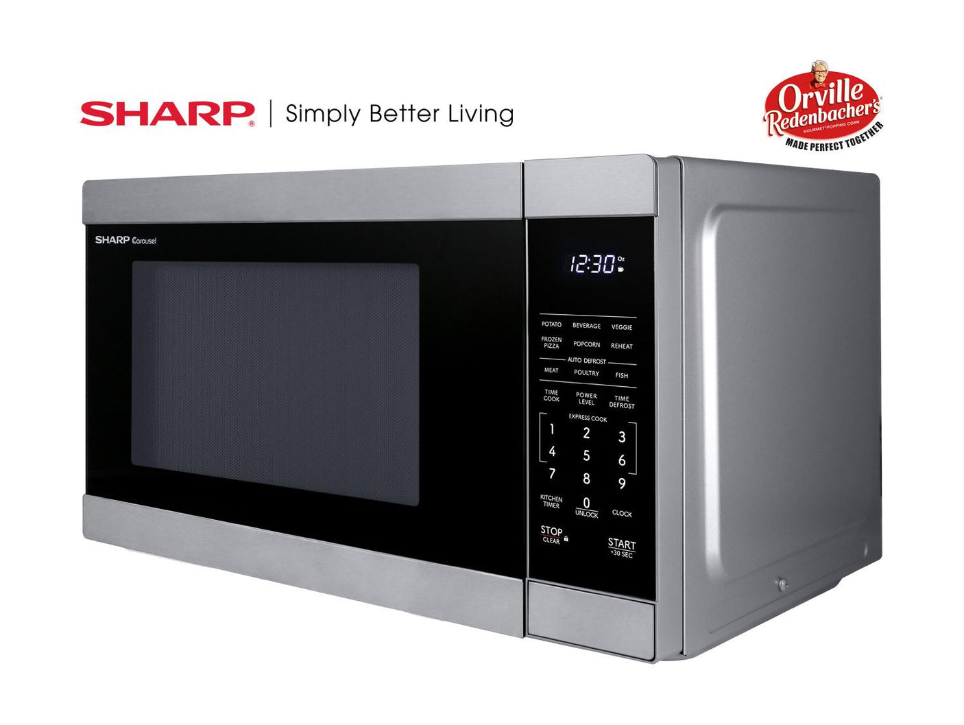 Sharp 1.1 cu. ft. 1000W Stainless Steel Countertop Microwave Oven