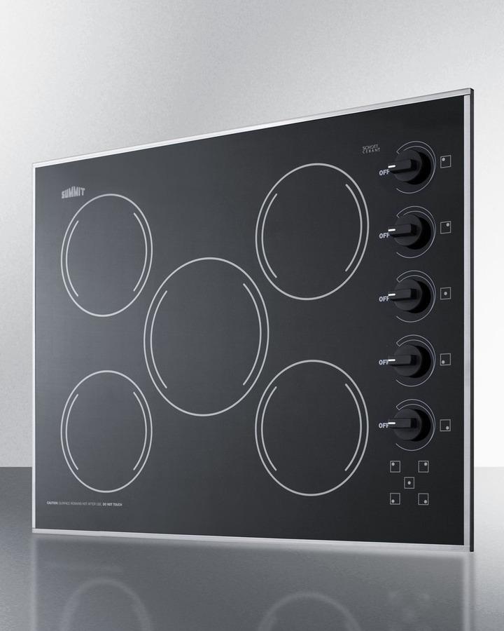 27" Wide 230v 5-burner Radiant Cooktop