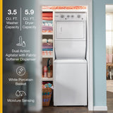 3.5 cu.ft Electric Stacked Laundry Center 9 Wash cycles and AutoDry™