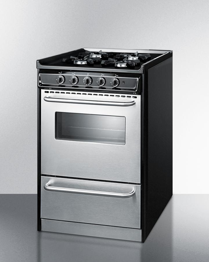 24" Wide Gas Range, Open Burners