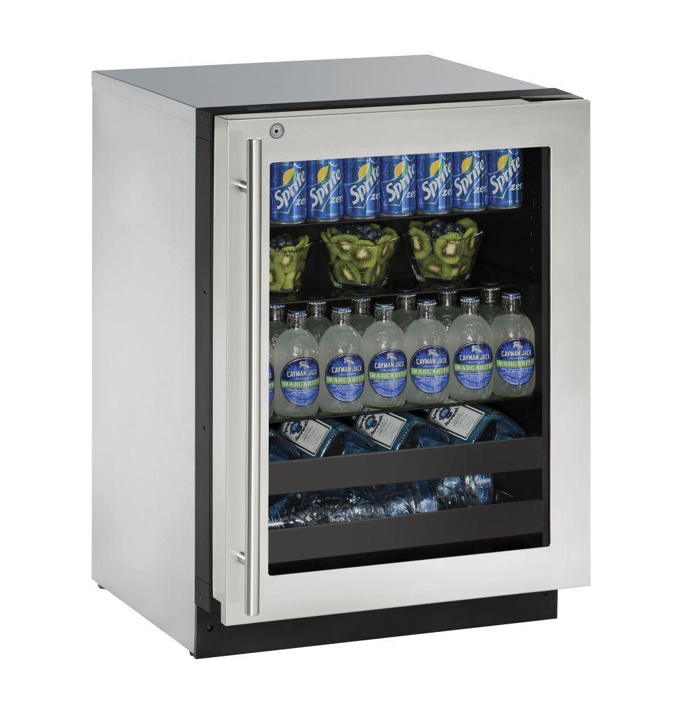 2224bev 24" Beverage Center With Stainless Frame Finish and Right-hand Hinge Door Swing and Lock (115 V/60 Hz)