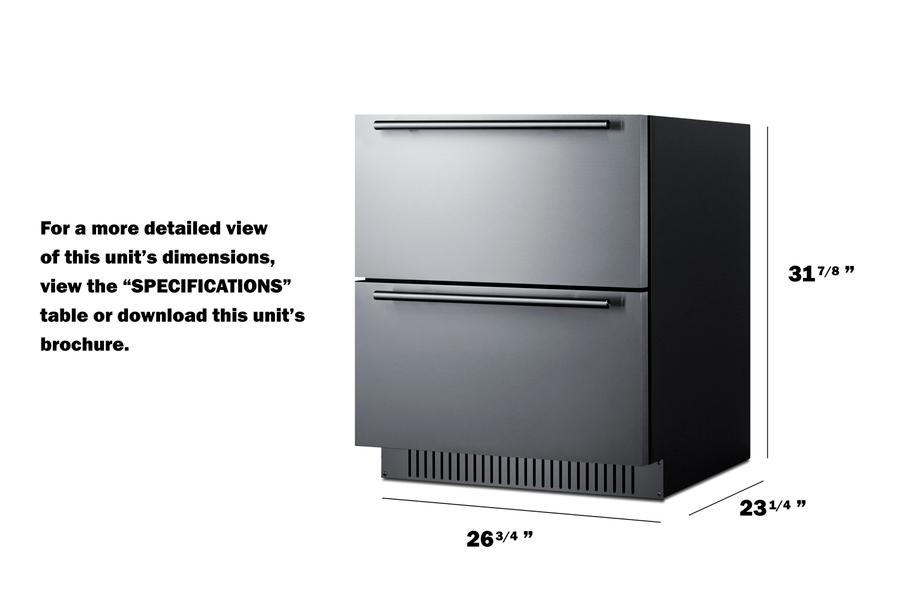 27" Wide 2-drawer All-refrigerator, ADA Compliant