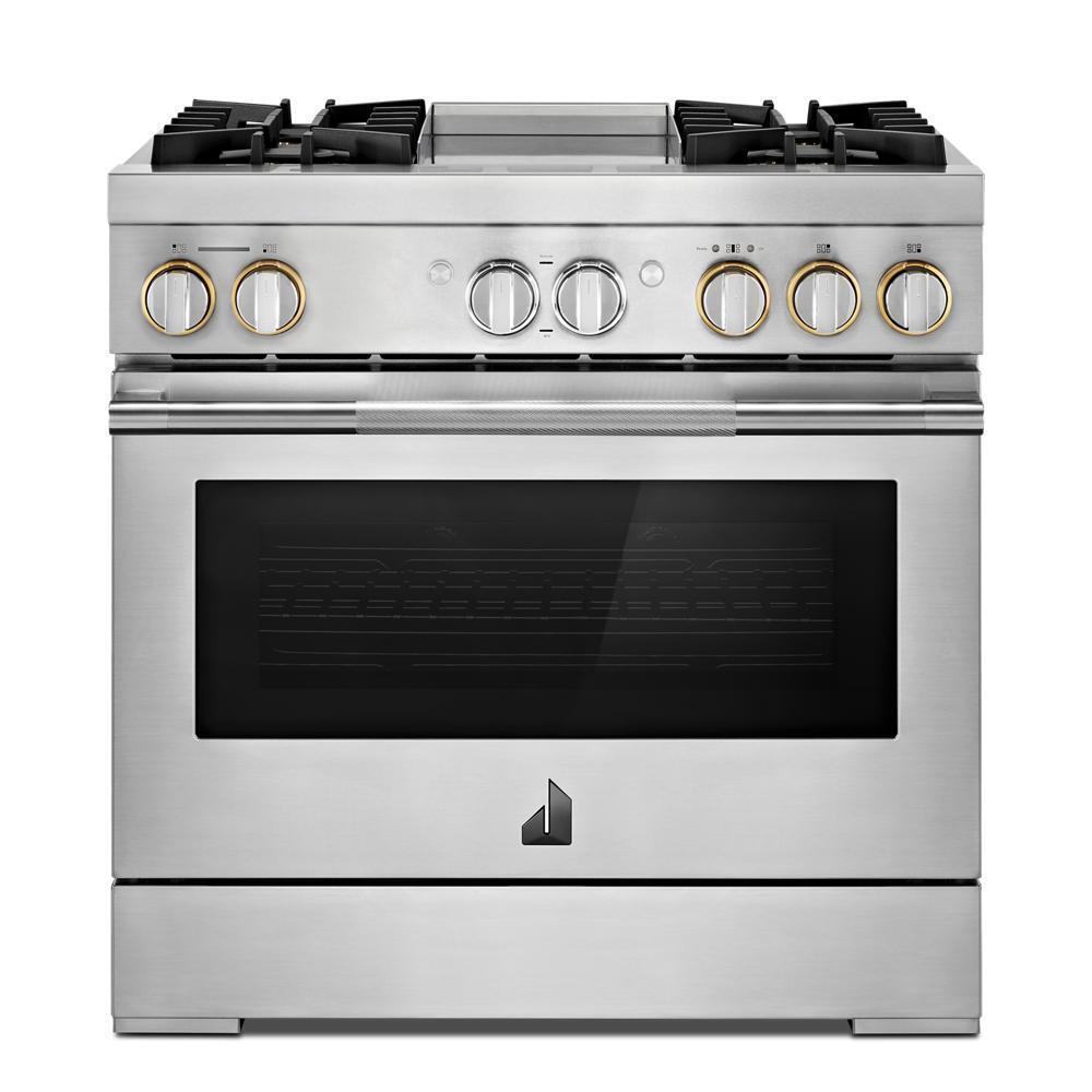 RISE™ 36" Dual-Fuel Professional Range with Chrome-Infused Griddle and Steam Assist