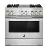 RISE™ 36" Dual-Fuel Professional Range with Chrome-Infused Griddle and Steam Assist