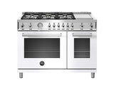 48 inch All-Gas Range 6 Brass Burner and Griddle Bianco