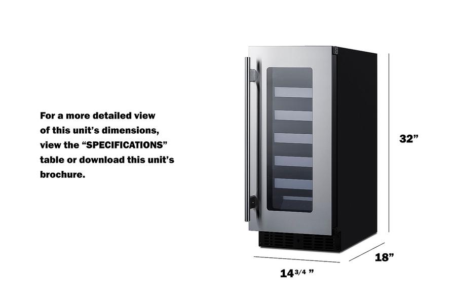 15" Wide Built-in Wine Cellar, ADA Compliant