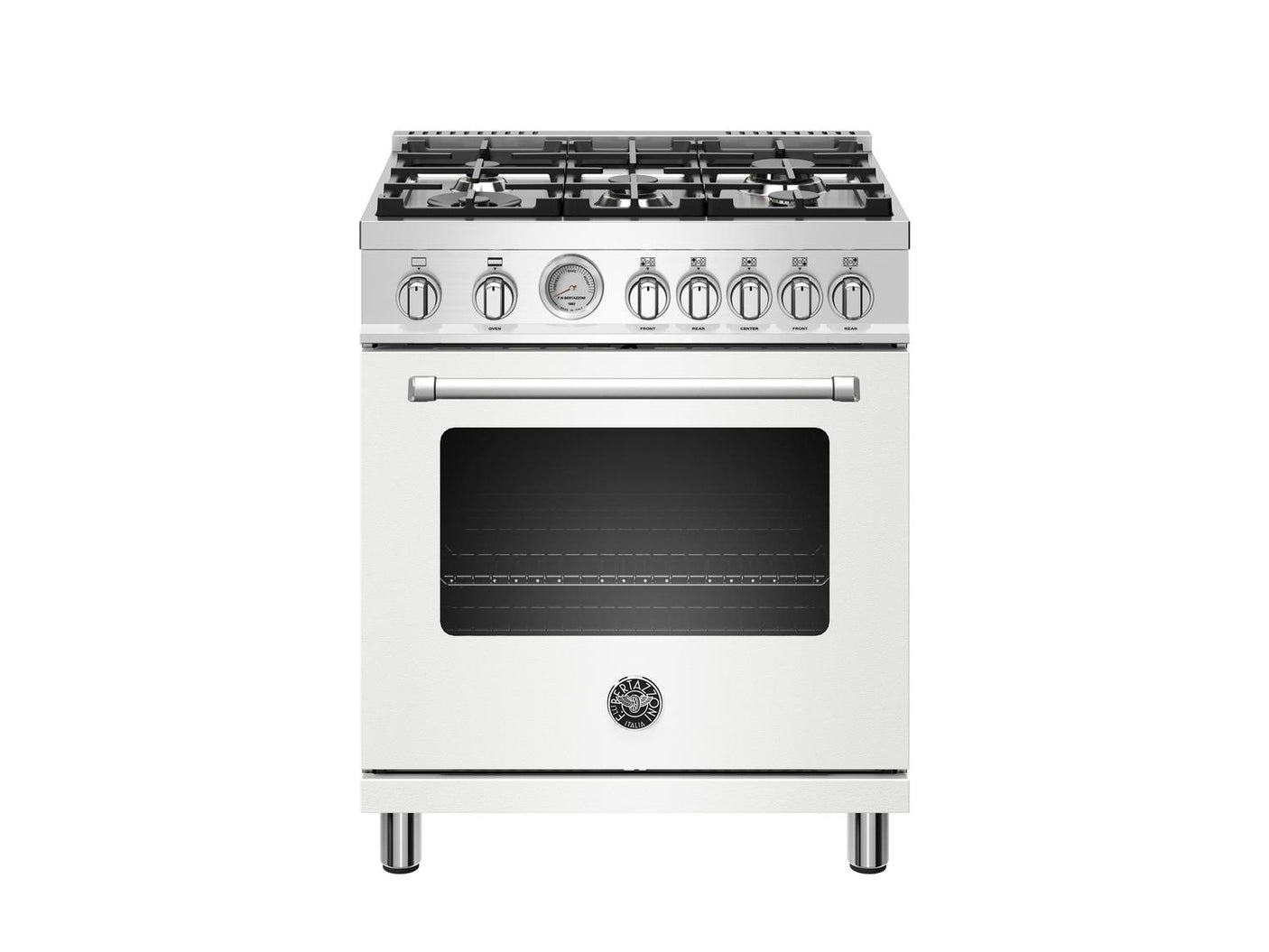 30 inch All Gas Range, 5 Burners Bianco Matt