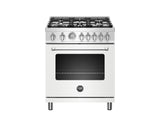 30 inch All Gas Range, 5 Burners Bianco Matt