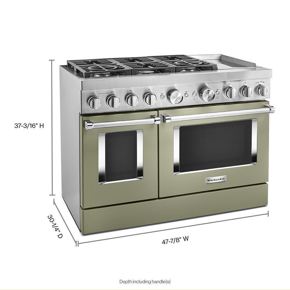 KitchenAid® 48'' Smart Commercial-Style Dual Fuel Range with Griddle