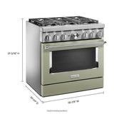 KitchenAid® 36'' Smart Commercial-Style Dual Fuel Range with 6 Burners