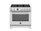 36 inch All Gas Range, 6 Brass Burners and Cast Iron Griddle Stainless Steel