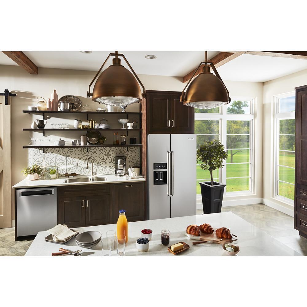 24.8 cu ft. Side-by-Side Refrigerator with Exterior Ice and Water and PrintShield™ finish