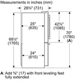 500 Series French Door Bottom Mount Refrigerator 36" Black Stainless Steel