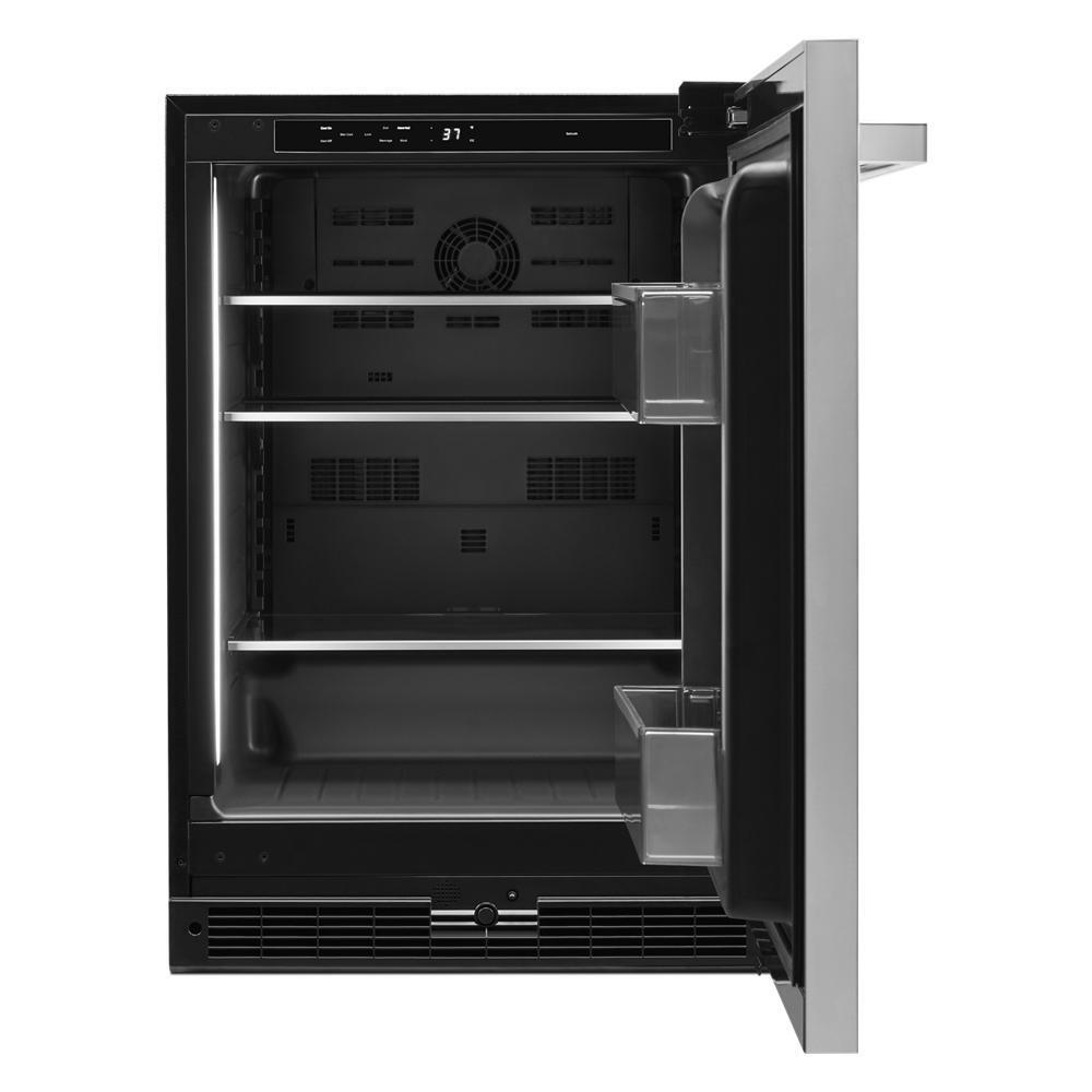 NOIR™ 24" Under Counter Solid Door Refrigerator, Right Swing