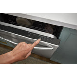 Quiet Dishwasher with Boost Cycle and Pocket Handle