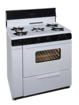 36 in. Freestanding Gas Range with 5th Burner and Griddle Package in White