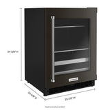 24" Beverage Center with Glass Door and Metal-Front Racks