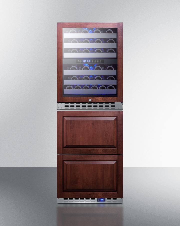 24" Wide Combination Dual-zone Wine Cellar and 2-drawer All-refrigerator (panels Not Included)