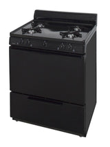 30 in. Freestanding Battery-Generated Spark Ignition Gas Range in Black