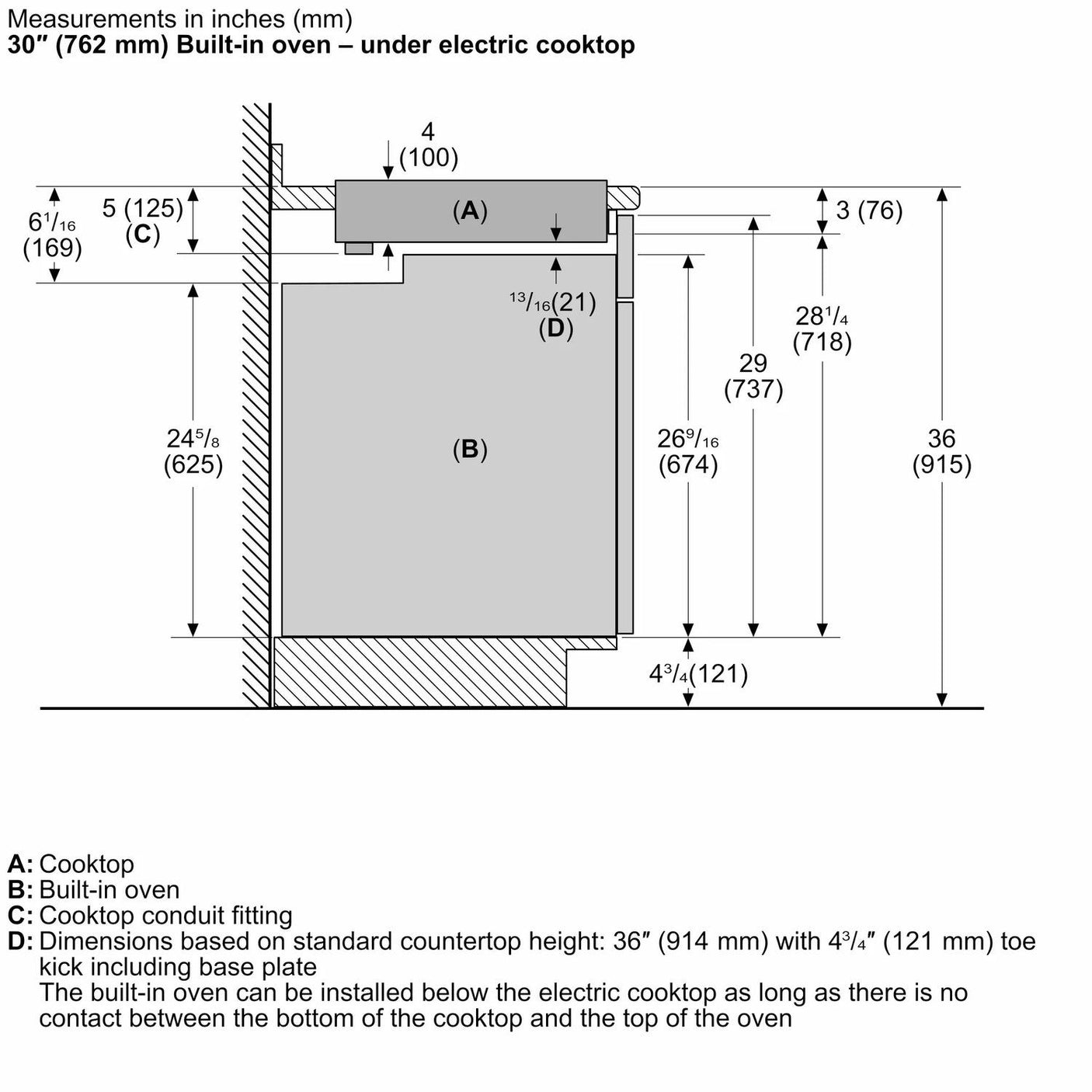 800 Series Electric Cooktop 36 Black, Without Frame