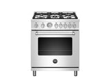 30 inch Dual Fuel, 5 Burners, Electric Oven Stainless Steel