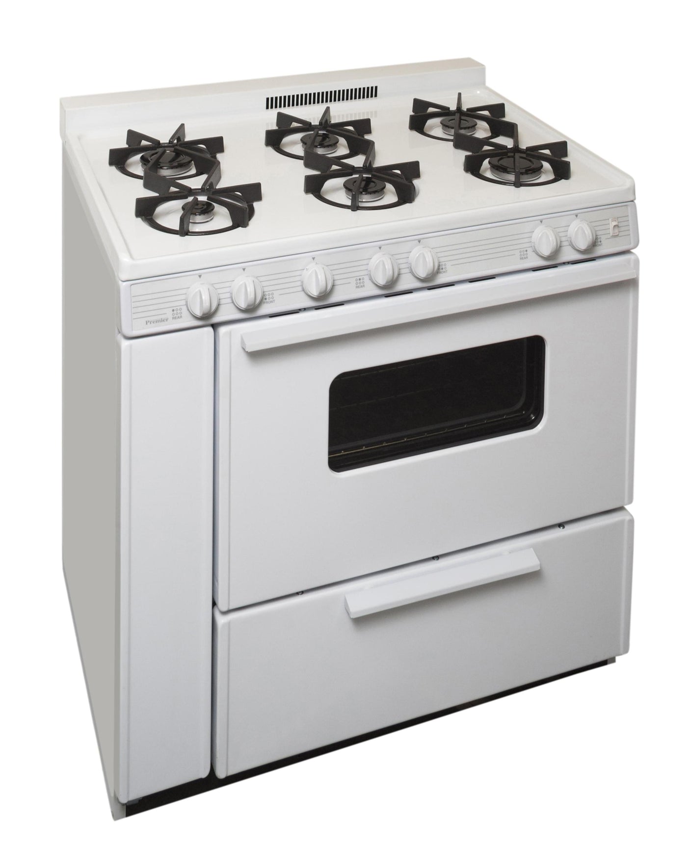 36 in. Freestanding Sealed Burner Gas Range in White