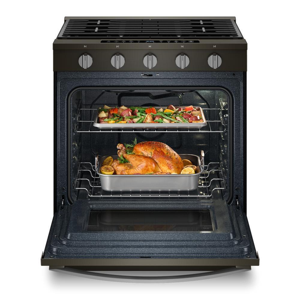 30-inch Smart Slide In Gas Range with Air Cooking Technology, No Preheat Air Fry, Steam/Self Clean and High Speed Preheat