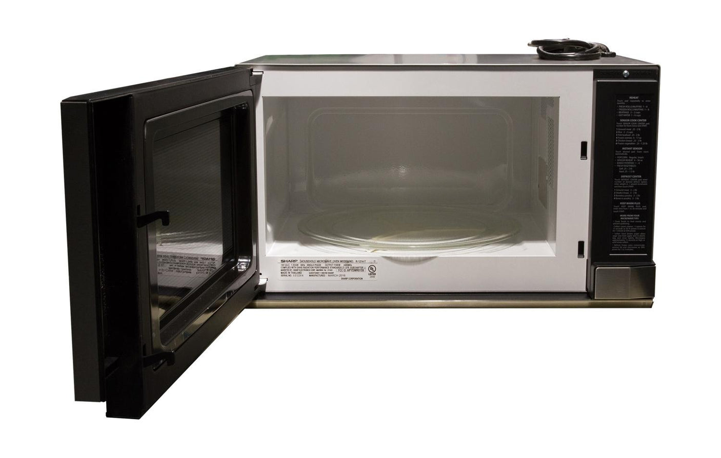 1.5 cu. ft. 1100W Stainless Steel Sharp Over-the-Counter Carousel Microwave Oven