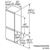 800 Series Built-in Bottom Freezer Refrigerator 22" Softclose® Flat Hinge