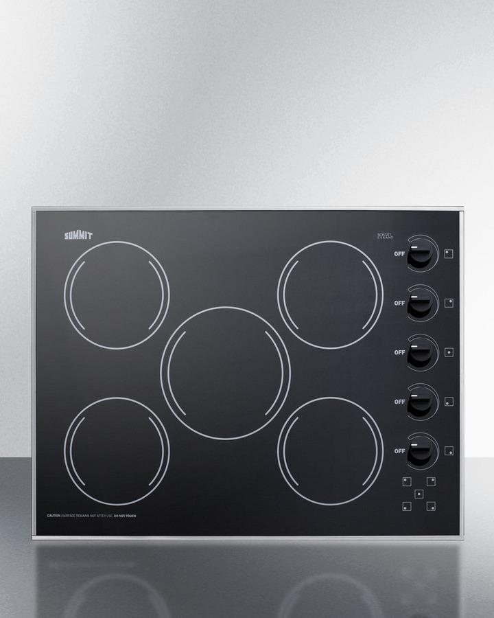 27" Wide 230v 5-burner Radiant Cooktop