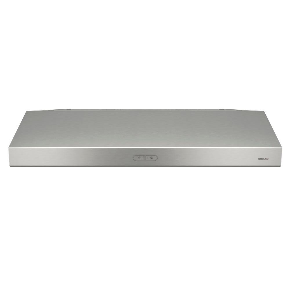 Broan® Glacier 36-Inch Convertible Under-Cabinet Range Hood, 375 Max Blower CFM, Stainless Steel