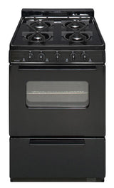 24 in. Freestanding Battery-Generated Spark Ignition Gas Range in Black