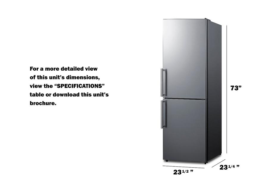 24" Wide Bottom Freezer Refrigerator