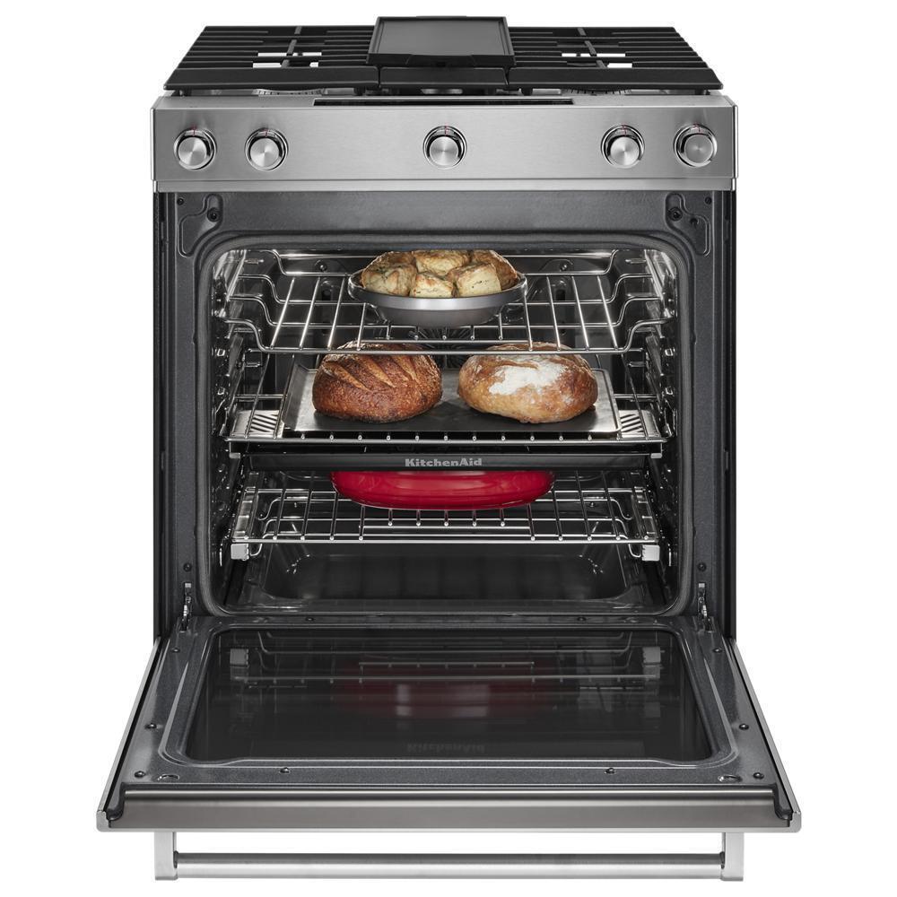 30-Inch 5-Burner Dual Fuel Convection Slide-In Range with Baking Drawer