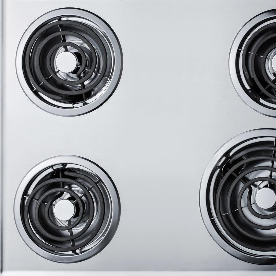 30" Wide 230v 4-burner Coil Cooktop