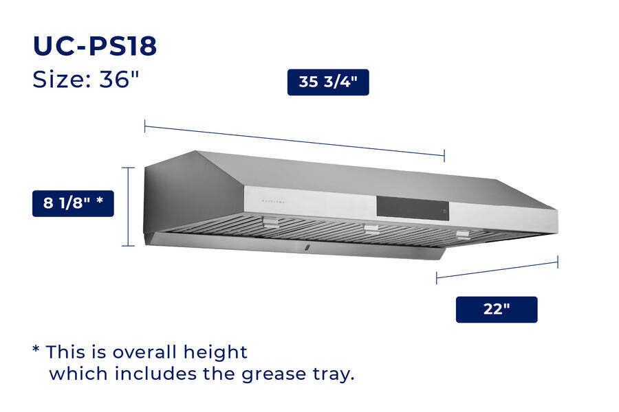 UC-PS18 - 36" Stainless Steel Under Cabinet