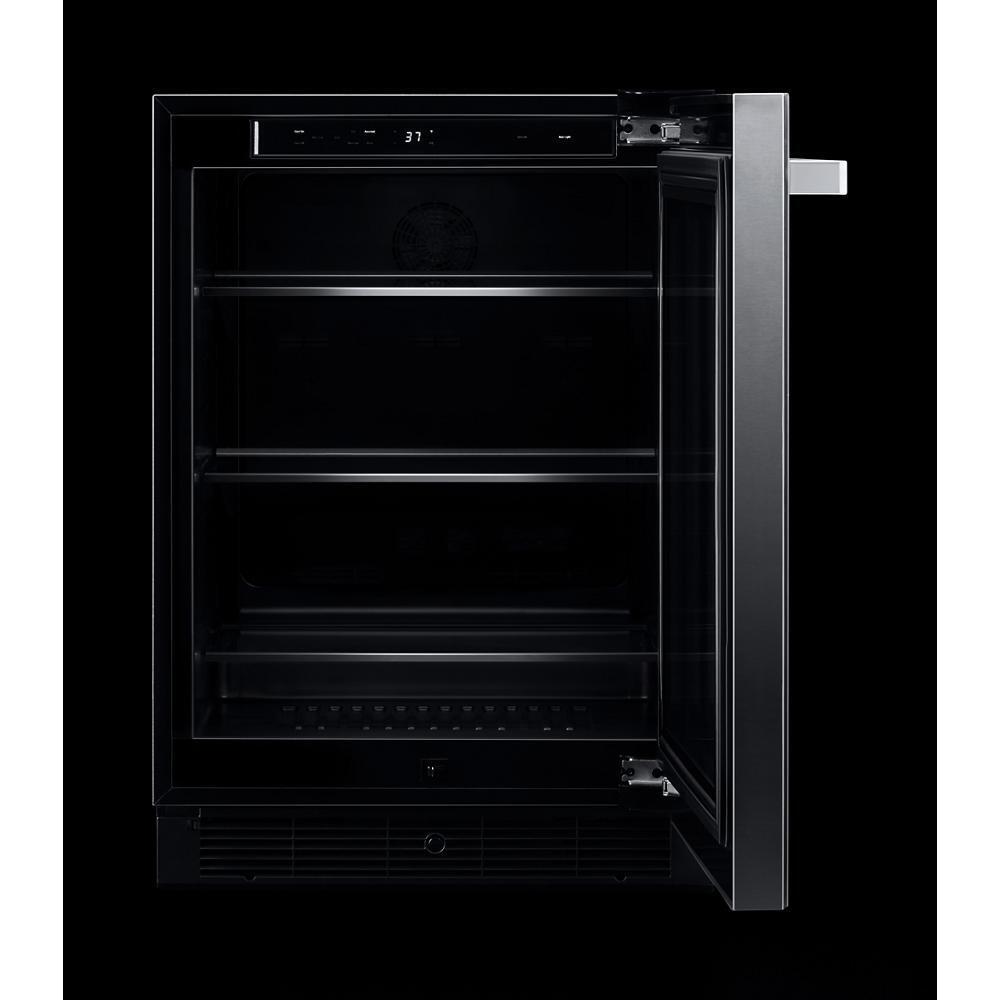 24" NOIR™ Under Counter Glass Door Refrigerator, Right Swing