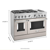 KitchenAid® 48'' Smart Commercial-Style Dual Fuel Range with Griddle