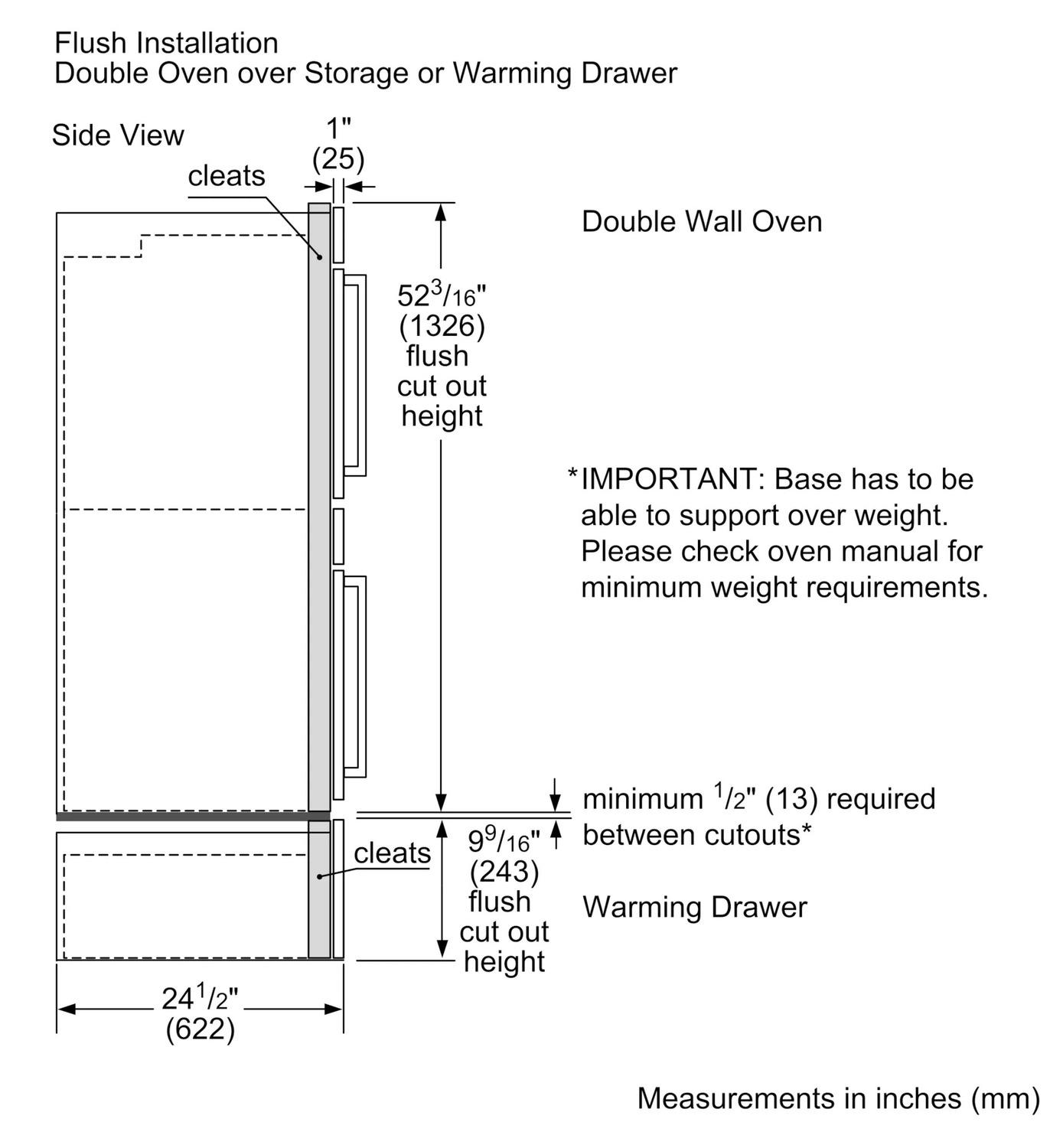 500 Series, 30", Double Wall Oven, SS, EU conv./Thermal, Knob Control