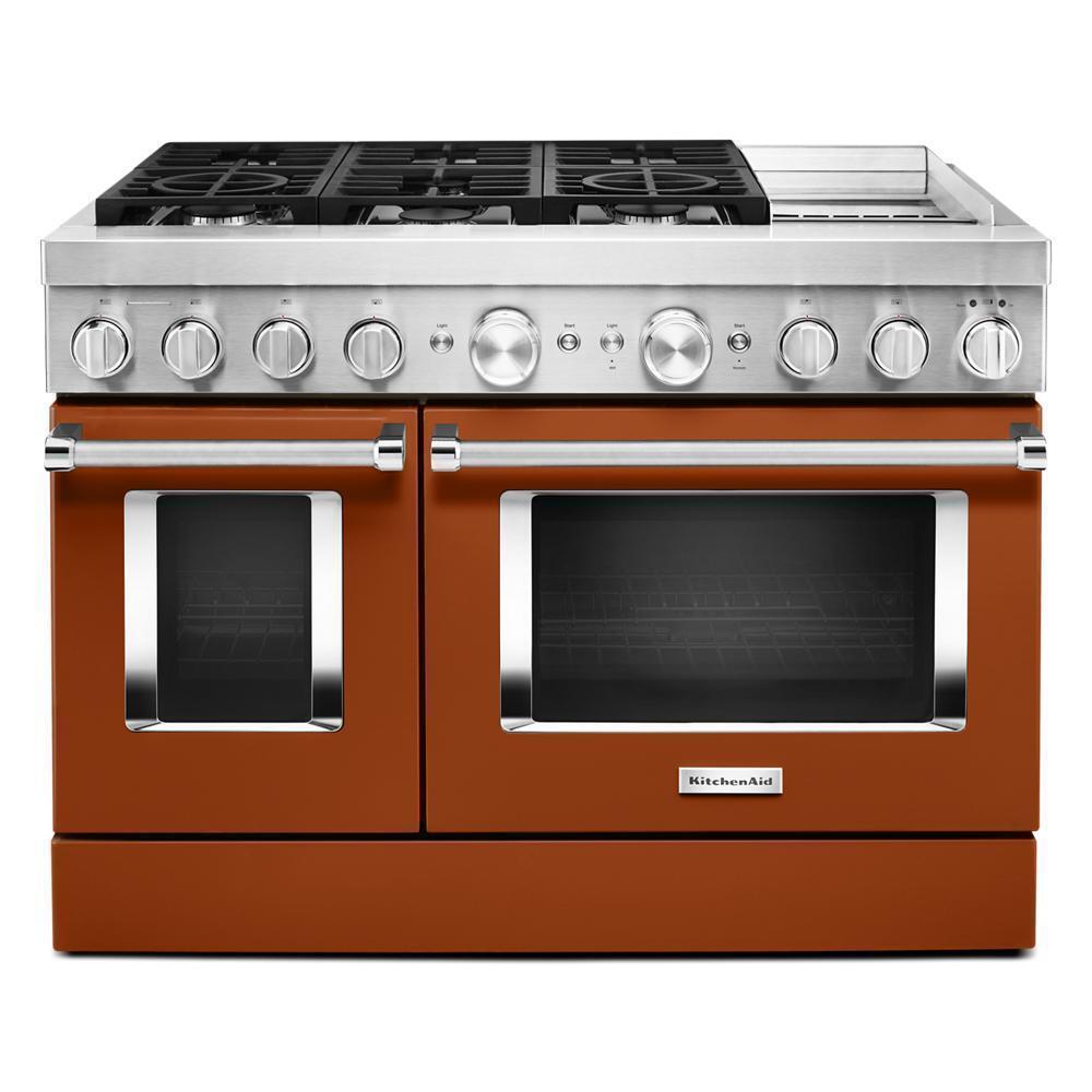 KitchenAid® 48'' Smart Commercial-Style Dual Fuel Range with Griddle