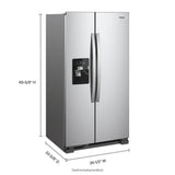 36-inch Wide Side-by-Side Refrigerator - 25 cu. ft.