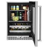 24" Beverage Center with Glass Door and Metal-Front Racks