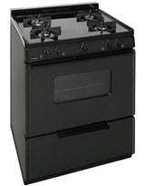 30 in. Freestanding Battery-Generated Spark Ignition Gas Range in Black