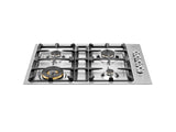 30 Drop-in low edge cooktop 4-burner Stainless Steel