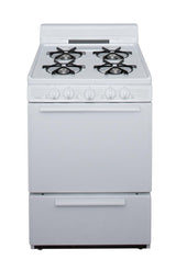 24 in. Freestanding Battery-Generated Spark Ignition Gas Range in White