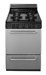 24" Freestanding Sealed Burner Gas Range in Stainless Steel