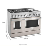 KitchenAid® 48'' Smart Commercial-Style Gas Range with Griddle