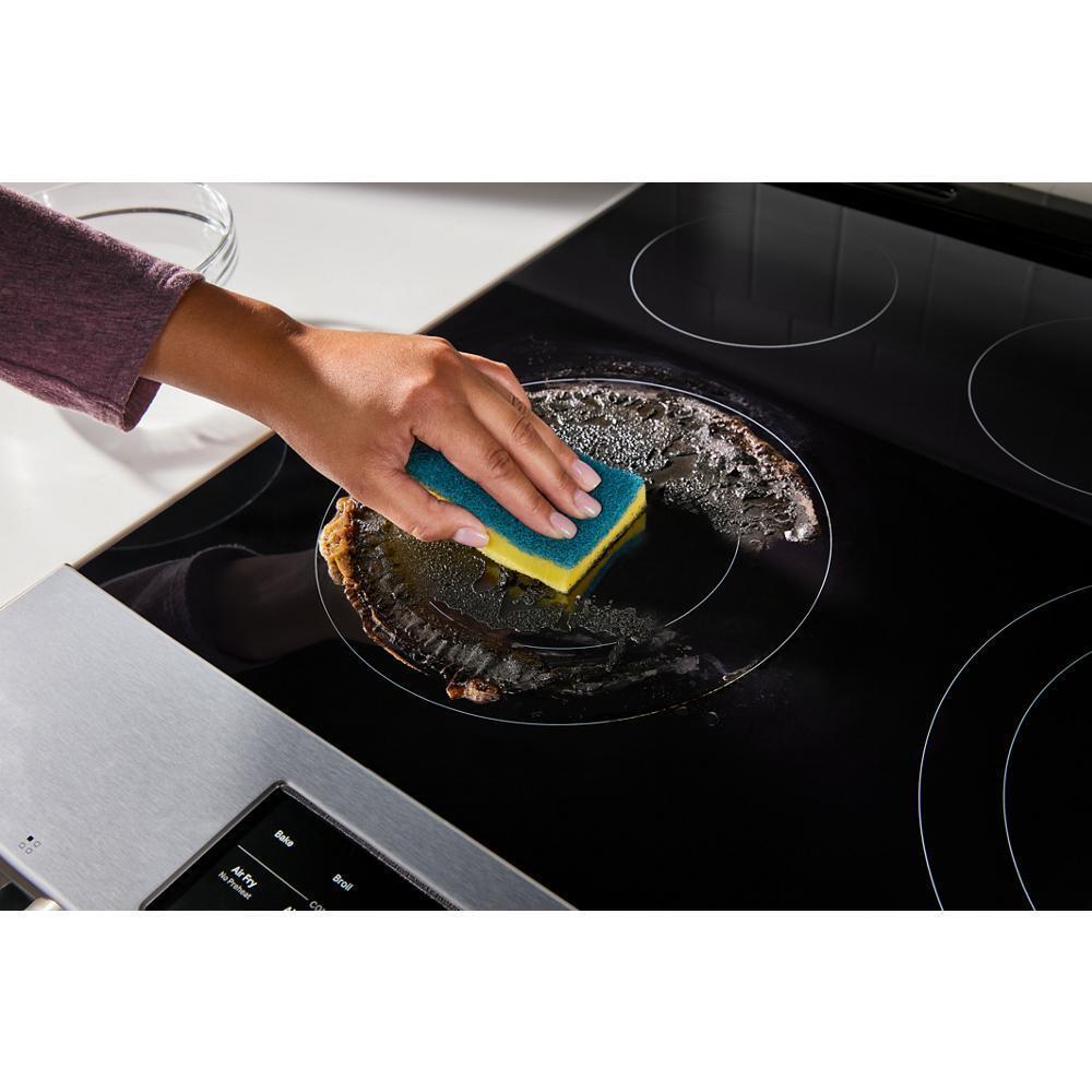 30-inch Smart Slide in Electric Range with Air Cooking Technology, No Preheat Air Fry, WipeClean™ Coating, Steam/Self Clean and High Speed Preheat