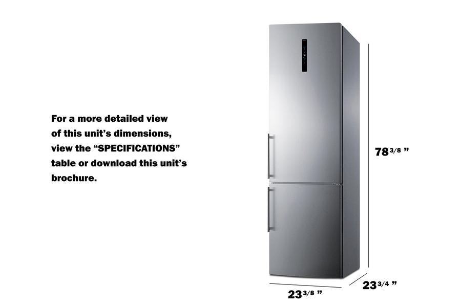 24" Wide Bottom Freezer Refrigerator With Icemaker